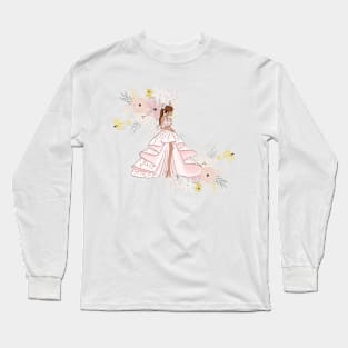 Pink Petal Floral Nights Long Sleeve T-Shirt